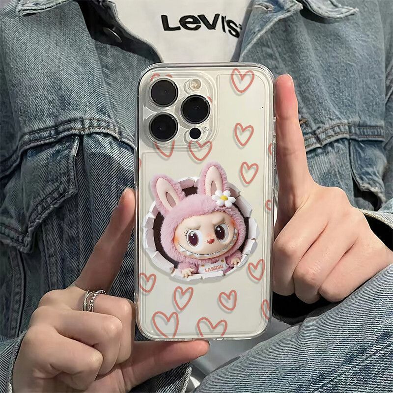 Cross-border New Labubu Phone Case Compatible with iPhone 16 Pro Max/15 Transparent Case