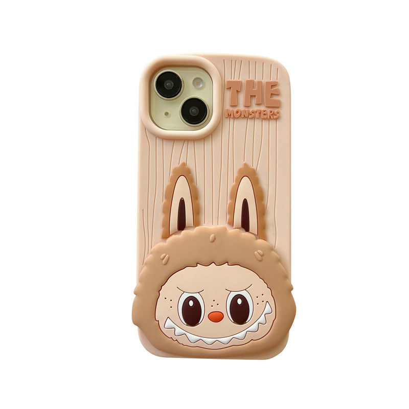 Cartoon Cute Labubu Flip Mirror iPhone 16 Case Apple 15 Compatible 14 Pro Max Case