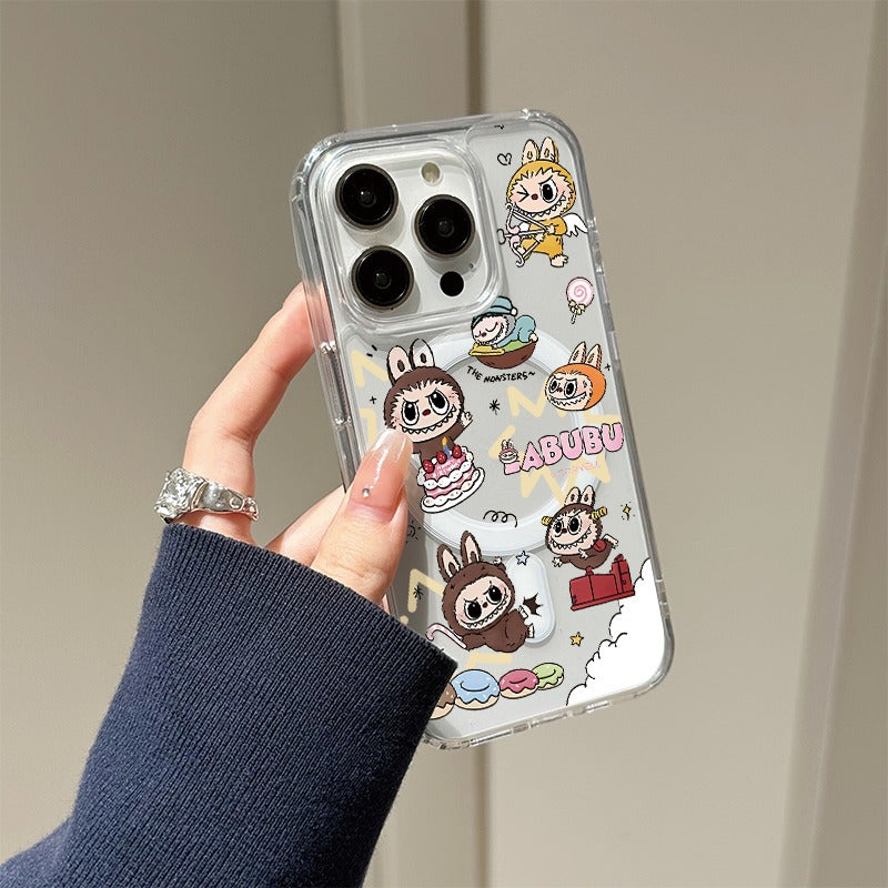 Compatible iPhone 16 Pro Max Phone Case Apple 15 Hot Sale 13 New Model 12 Magnetic Stand Cover 14 Labubu