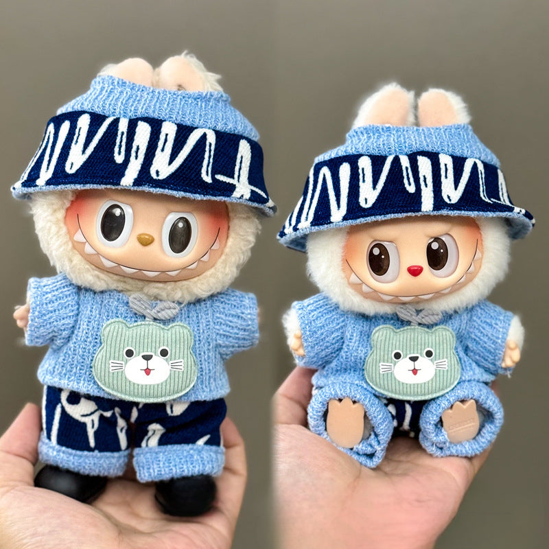 Applicable Only for Clothes Labubu Doll Clothes 123 Generation Labubu Clothes 17cm Pendant Plush Doll Set Dress