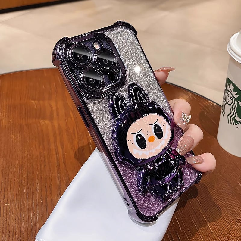 Labubu Stand Compatible with Huawei Phone Case with Makeup Mirror Full Coverage Anti-drop Women's Wholesale Free Shipping