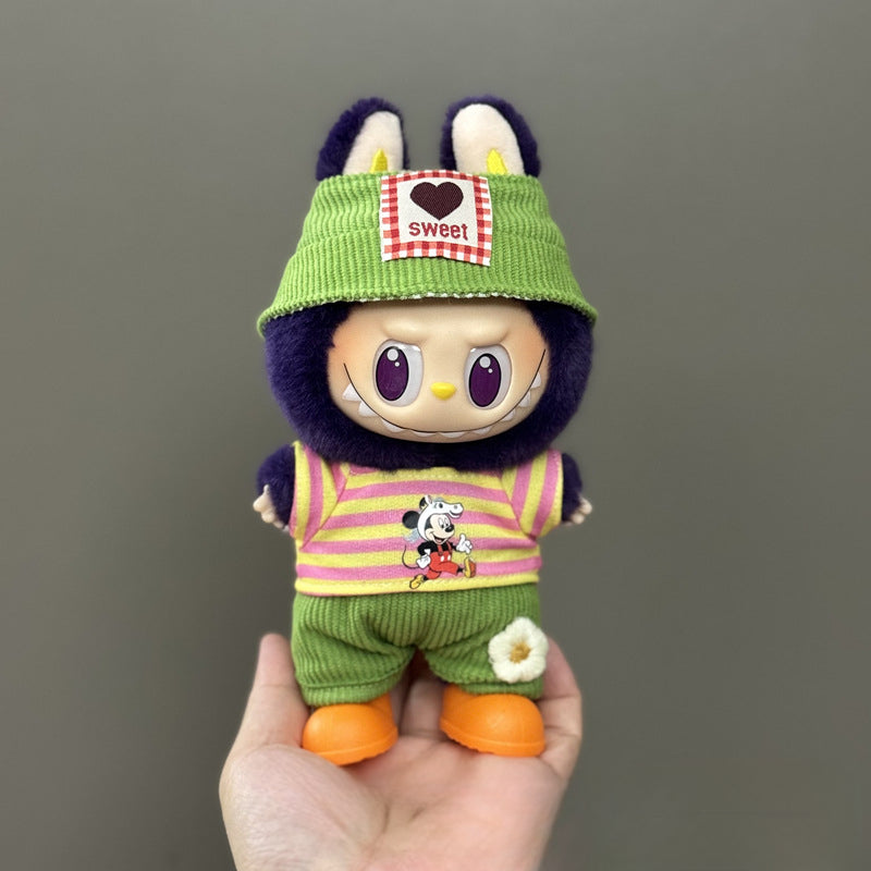 Applicable Only for Clothes Labubu Doll Clothes 123 Generation Labubu Clothes 17cm Pendant Plush Doll Set Dress