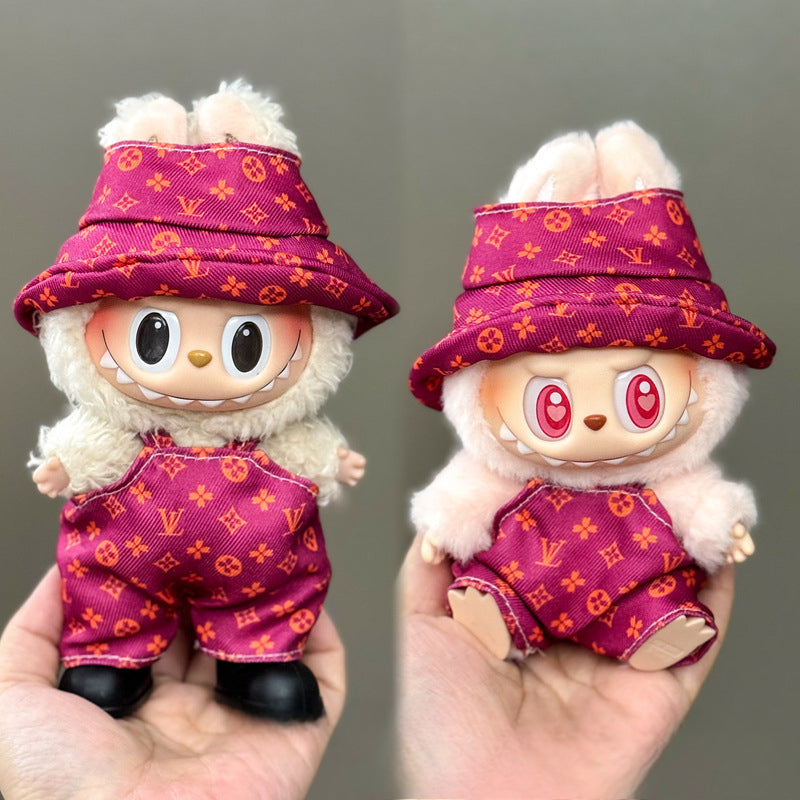 Applicable Only for Clothes Labubu Doll Clothes 123 Generation Labubu Clothes 17cm Pendant Plush Doll Set Dress