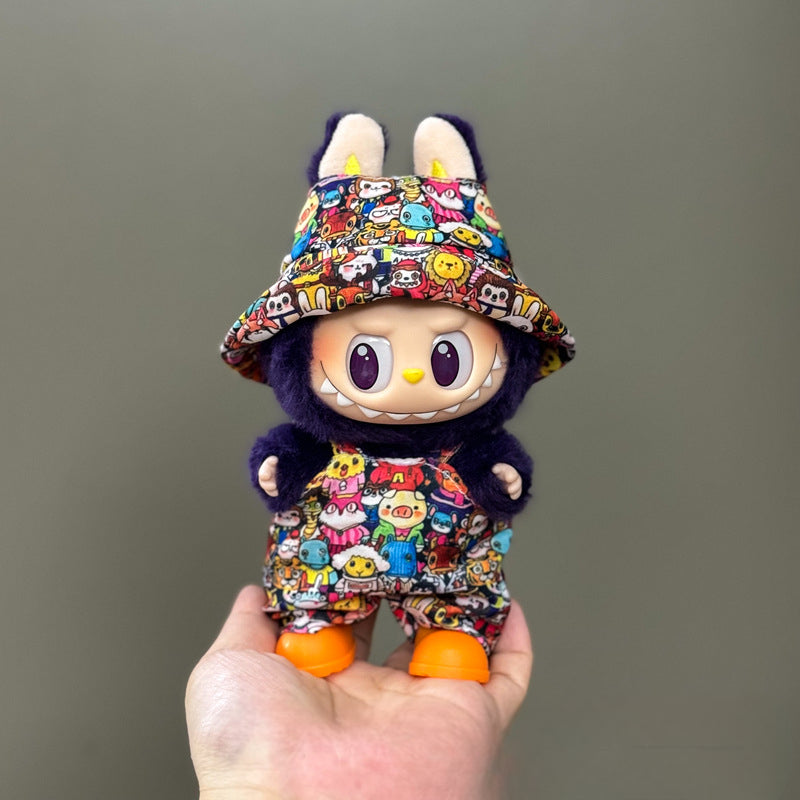 Applicable Only for Clothes Labubu Doll Clothes 123 Generation Labubu Clothes 17cm Pendant Plush Doll Set Dress