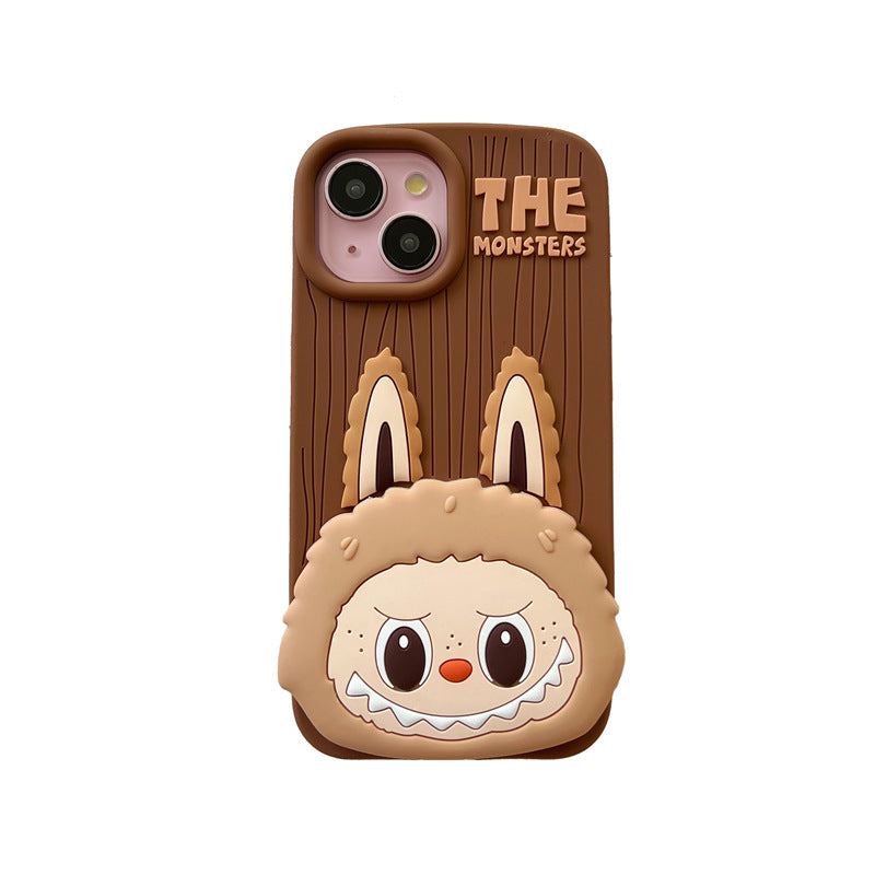 Cartoon Cute Labubu Flip Mirror iPhone 16 Case Apple 15 Compatible 14 Pro Max Case
