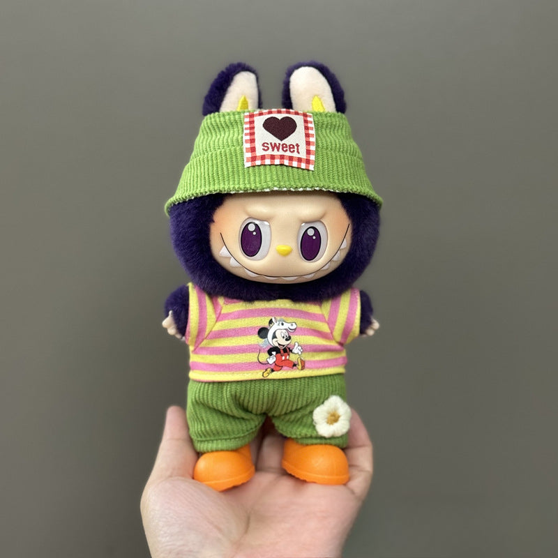 Applicable Only for Clothes Labubu Doll Clothes 123 Generation Labubu Clothes 17cm Pendant Plush Doll Set Dress