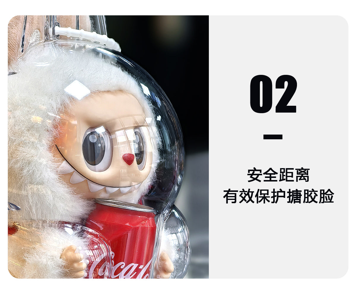 Labubu Transparent Protective Case Keychain | Cute Figure Bag Pendant | Collectible Toy Cover