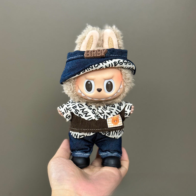 Applicable Only for Clothes Labubu Doll Clothes 123 Generation Labubu Clothes 17cm Pendant Plush Doll Set Dress