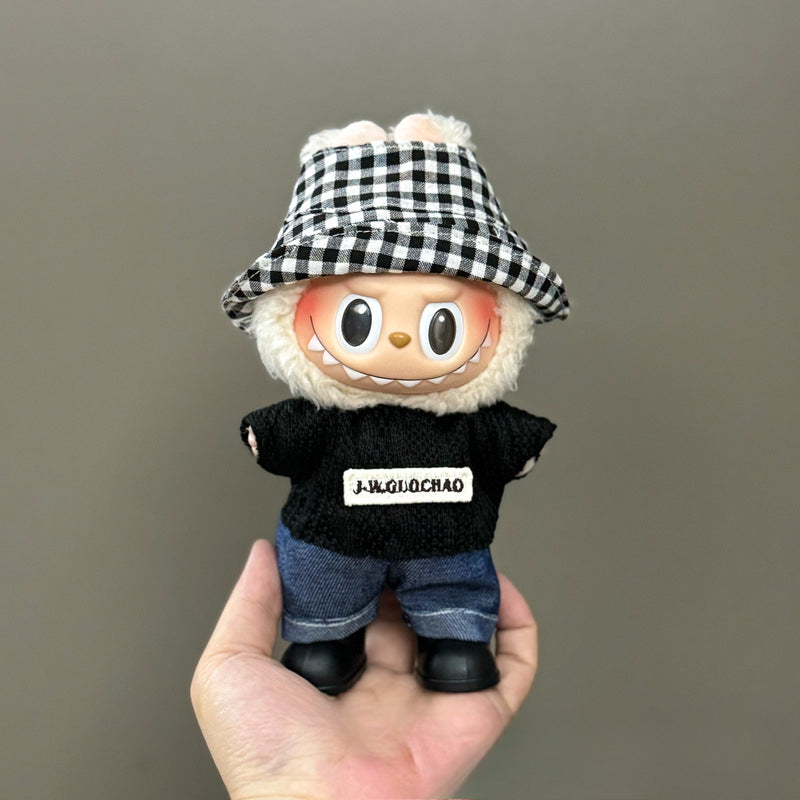 Applicable Only for Clothes Labubu Doll Clothes 123 Generation Labubu Clothes 17cm Pendant Plush Doll Set Dress