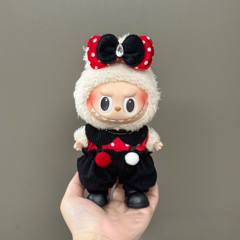 Applicable Only for Clothes Labubu Doll Clothes 123 Generation Labubu Clothes 17cm Pendant Plush Doll Set Dress