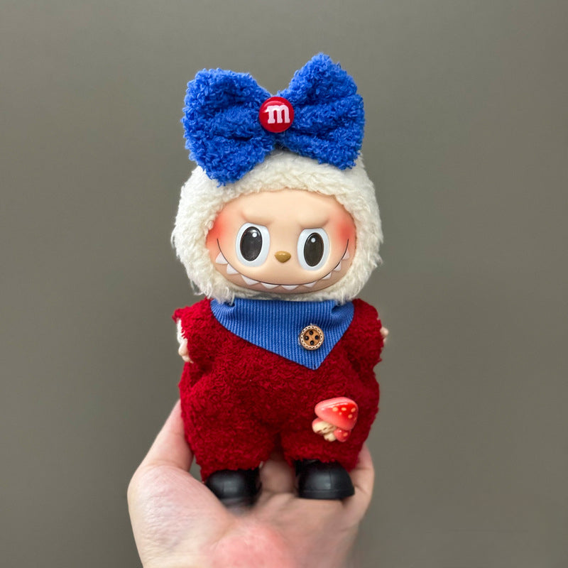 Applicable Only for Clothes Labubu Doll Clothes 123 Generation Labubu Clothes 17cm Pendant Plush Doll Set Dress