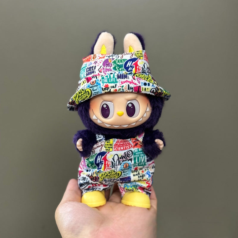Applicable Only for Clothes Labubu Doll Clothes 123 Generation Labubu Clothes 17cm Pendant Plush Doll Set Dress
