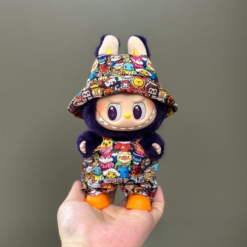 Applicable Only for Clothes Labubu Doll Clothes 123 Generation Labubu Clothes 17cm Pendant Plush Doll Set Dress