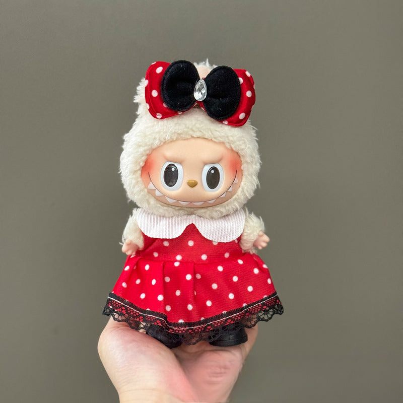 Applicable Only for Clothes Labubu Doll Clothes 123 Generation Labubu Clothes 17cm Pendant Plush Doll Set Dress