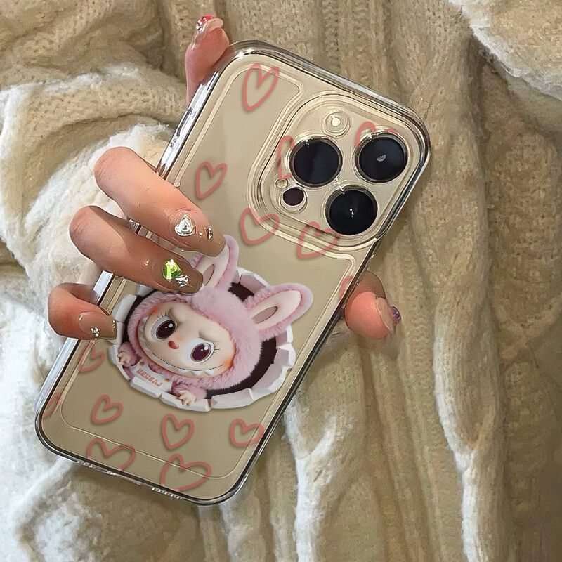 Cross-border New Labubu Phone Case Compatible with iPhone 16 Pro Max/15 Transparent Case