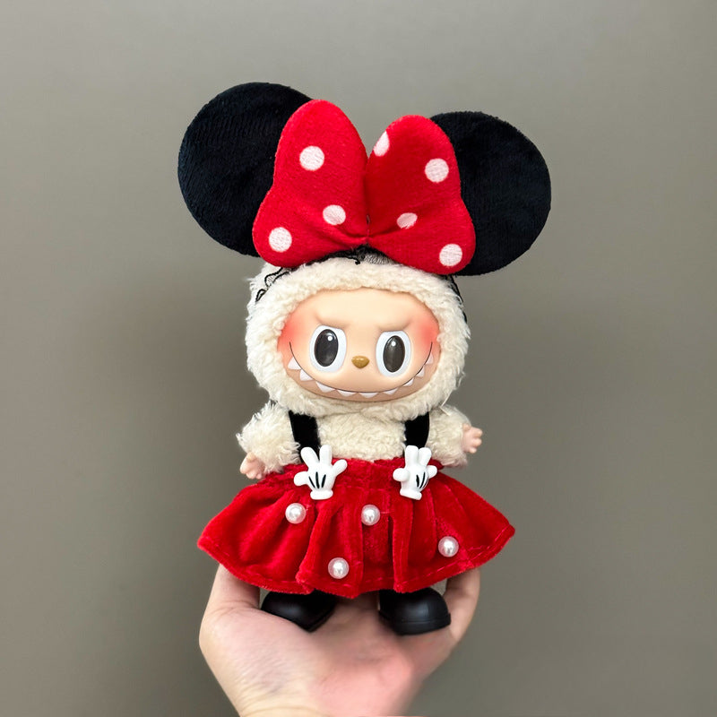Applicable Only for Clothes Labubu Doll Clothes 123 Generation Labubu Clothes 17cm Pendant Plush Doll Set Dress