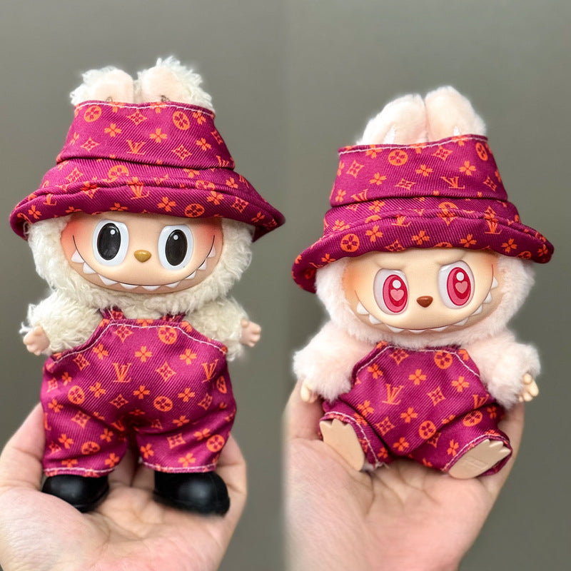 Applicable Only for Clothes Labubu Doll Clothes 123 Generation Labubu Clothes 17cm Pendant Plush Doll Set Dress