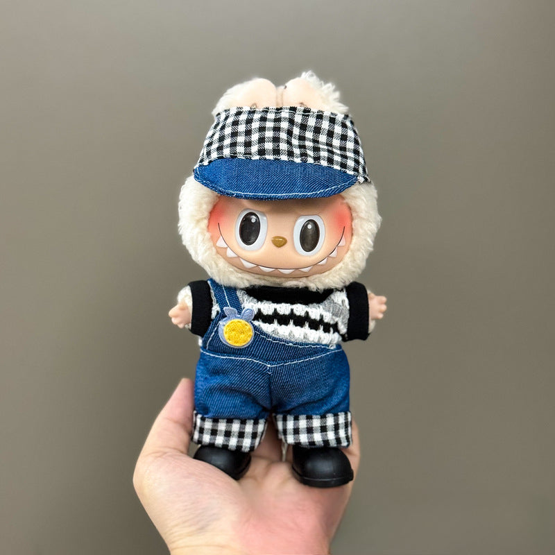 Applicable Only for Clothes Labubu Doll Clothes 123 Generation Labubu Clothes 17cm Pendant Plush Doll Set Dress
