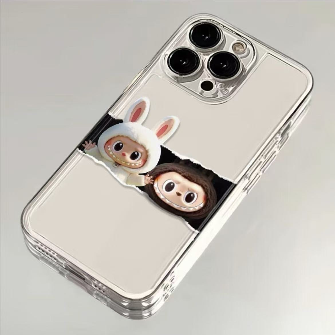 Minimalist Apple 16 Labubu Phone Case iPhone 13/14/15 Pro Max Full Coverage 12/11 Space XR/XS