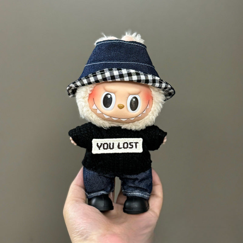 Applicable Only for Clothes Labubu Doll Clothes 123 Generation Labubu Clothes 17cm Pendant Plush Doll Set Dress