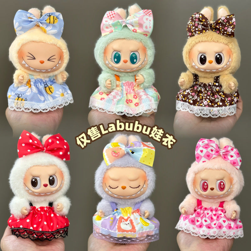 Applicable Only for Clothes Labubu Doll Clothes 123 Generation Labubu Clothes 17cm Pendant Plush Doll Set Dress
