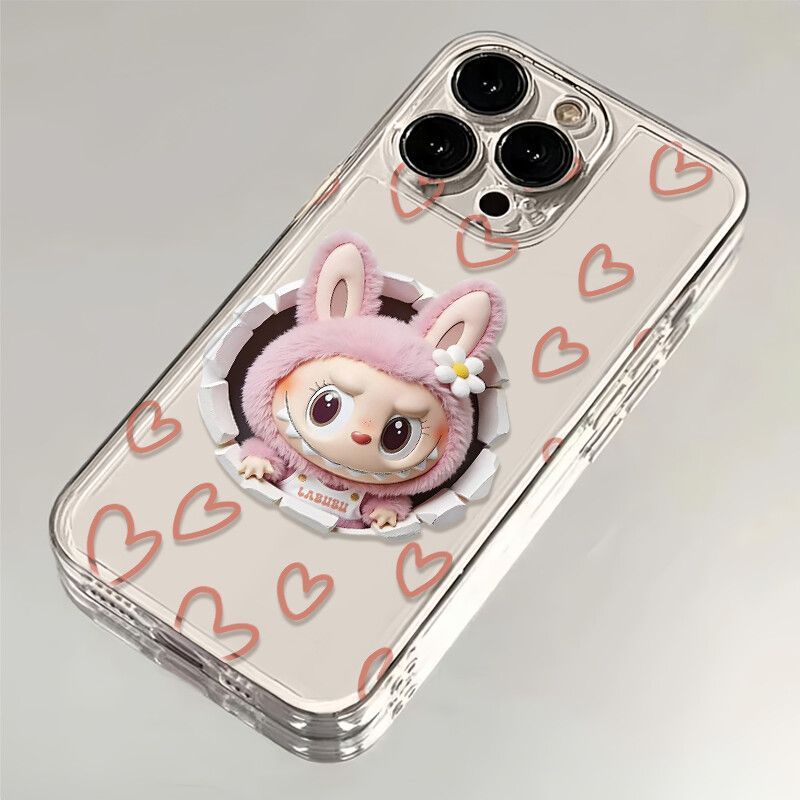 Cross-border New Labubu Phone Case Compatible with iPhone 16 Pro Max/15 Transparent Case