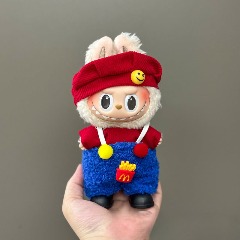 Applicable Only for Clothes Labubu Doll Clothes 123 Generation Labubu Clothes 17cm Pendant Plush Doll Set Dress