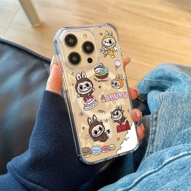 Compatible iPhone 16 Pro Max Phone Case Apple 15 Hot Sale 13 New Model 12 Magnetic Stand Cover 14 Labubu