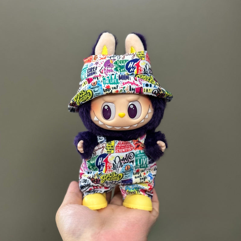 Applicable Only for Clothes Labubu Doll Clothes 123 Generation Labubu Clothes 17cm Pendant Plush Doll Set Dress