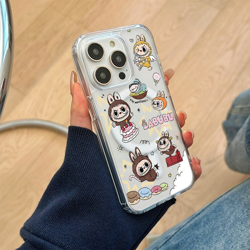 Compatible iPhone 16 Pro Max Phone Case Apple 15 Hot Sale 13 New Model 12 Magnetic Stand Cover 14 Labubu