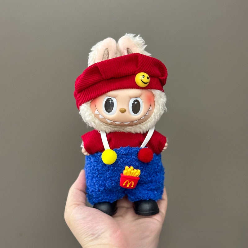 Applicable Only for Clothes Labubu Doll Clothes 123 Generation Labubu Clothes 17cm Pendant Plush Doll Set Dress