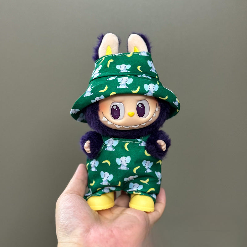 Applicable Only for Clothes Labubu Doll Clothes 123 Generation Labubu Clothes 17cm Pendant Plush Doll Set Dress