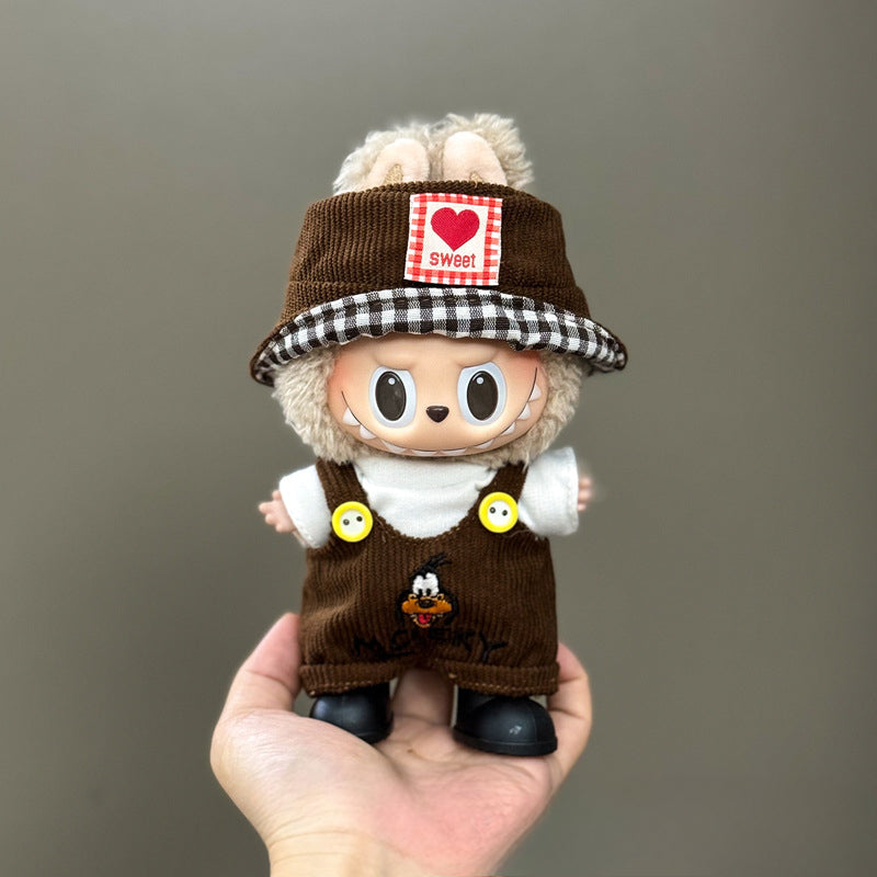 Applicable Only for Clothes Labubu Doll Clothes 123 Generation Labubu Clothes 17cm Pendant Plush Doll Set Dress