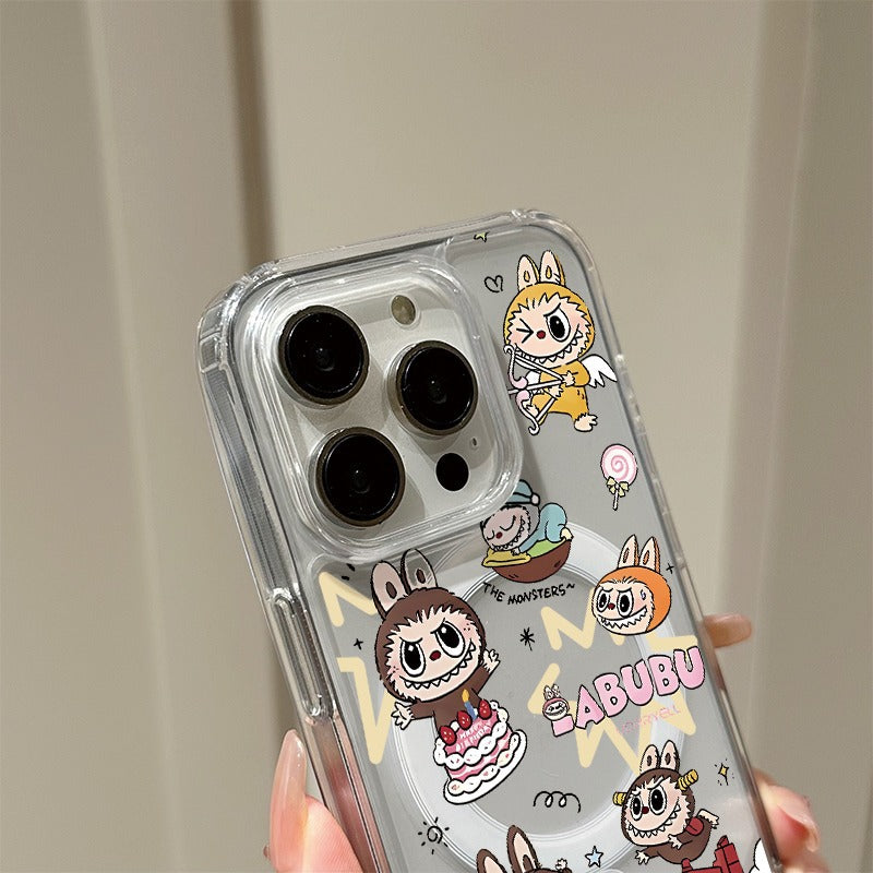 Compatible iPhone 16 Pro Max Phone Case Apple 15 Hot Sale 13 New Model 12 Magnetic Stand Cover 14 Labubu