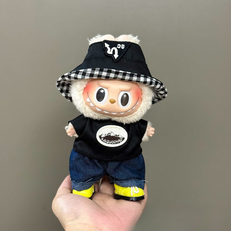 Applicable Only for Clothes Labubu Doll Clothes 123 Generation Labubu Clothes 17cm Pendant Plush Doll Set Dress