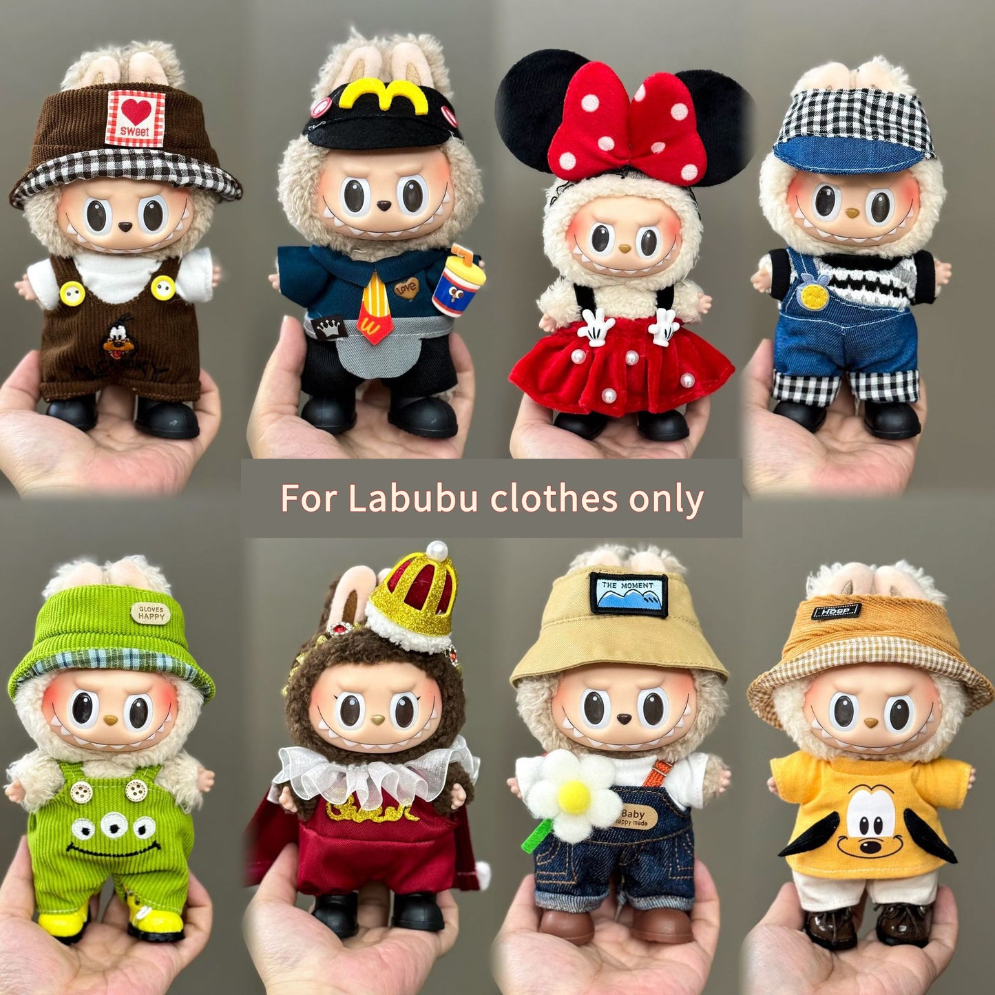 Applicable Only for Clothes Labubu Doll Clothes 123 Generation Labubu Clothes 17cm Pendant Plush Doll Set Dress