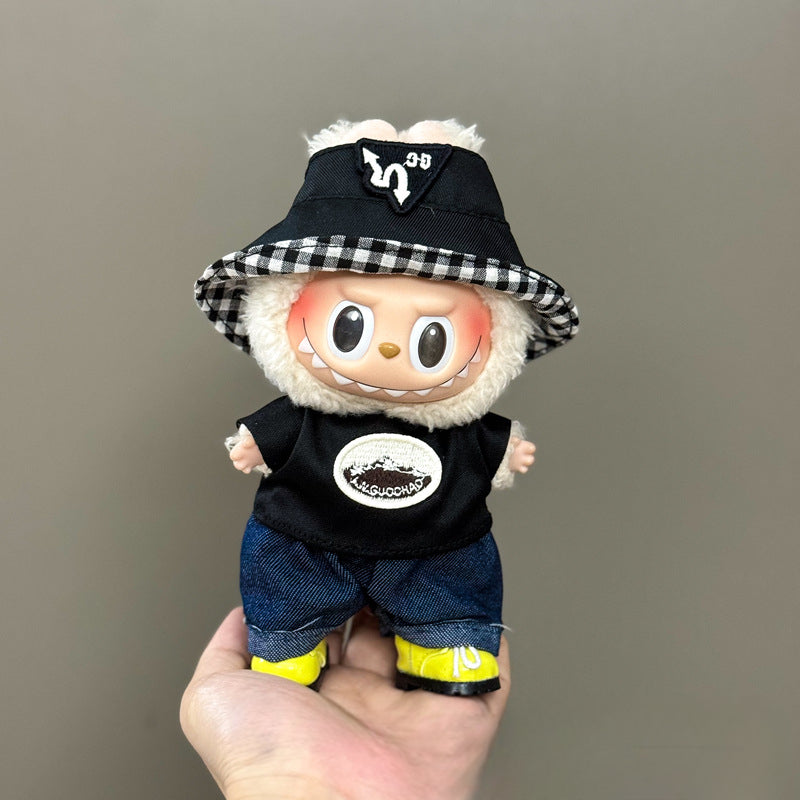 Applicable Only for Clothes Labubu Doll Clothes 123 Generation Labubu Clothes 17cm Pendant Plush Doll Set Dress