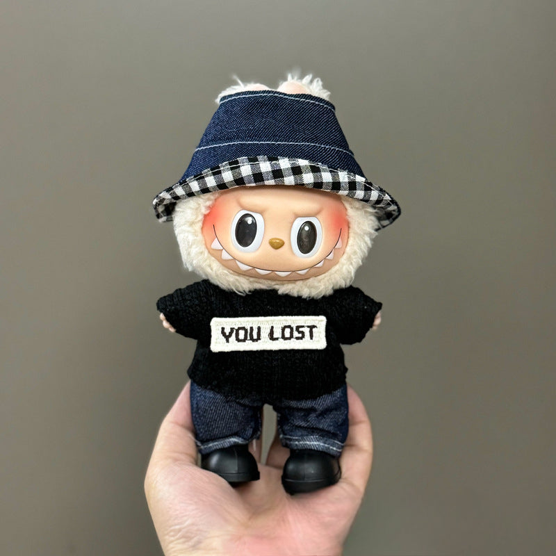Applicable Only for Clothes Labubu Doll Clothes 123 Generation Labubu Clothes 17cm Pendant Plush Doll Set Dress