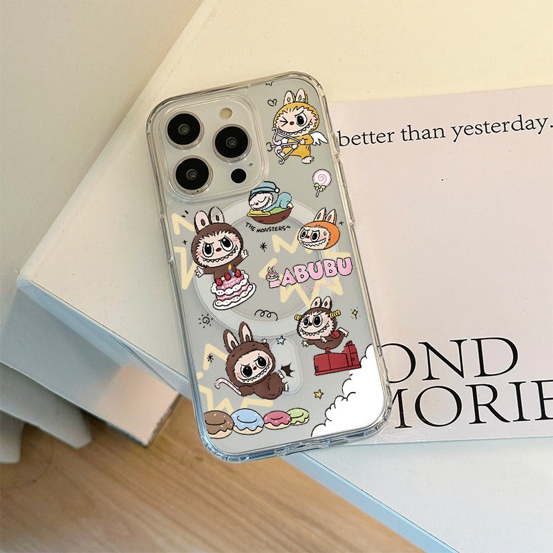 Compatible iPhone 16 Pro Max Phone Case Apple 15 Hot Sale 13 New Model 12 Magnetic Stand Cover 14 Labubu