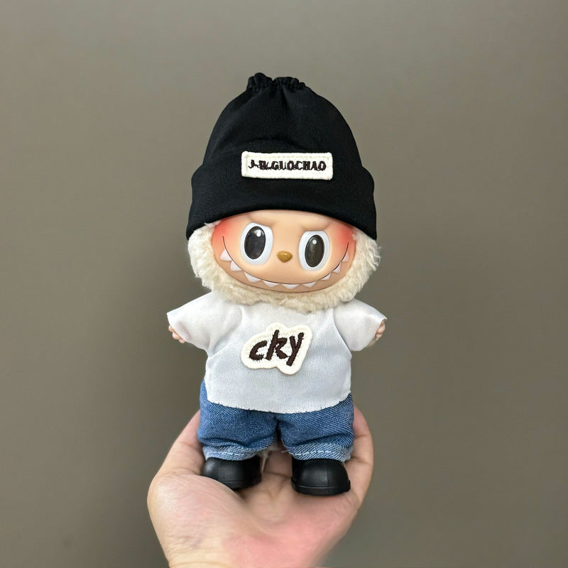 Applicable Only for Clothes Labubu Doll Clothes 123 Generation Labubu Clothes 17cm Pendant Plush Doll Set Dress