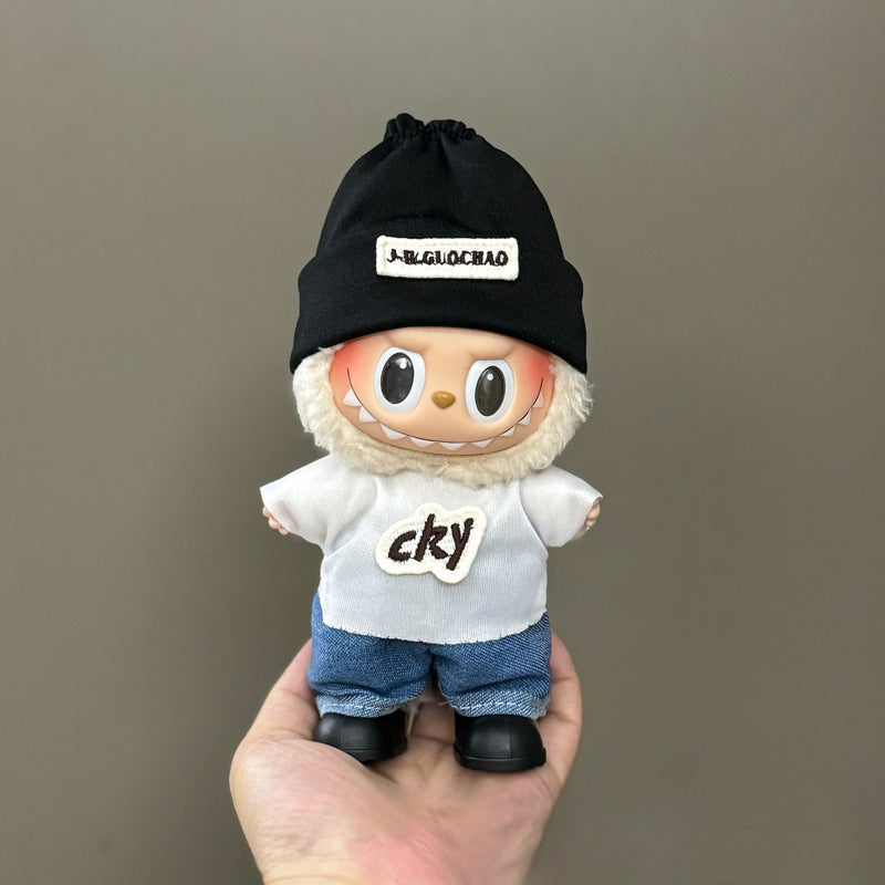 Applicable Only for Clothes Labubu Doll Clothes 123 Generation Labubu Clothes 17cm Pendant Plush Doll Set Dress