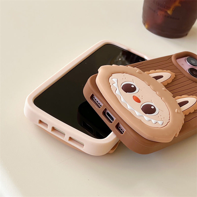 Cartoon Cute Labubu Flip Mirror iPhone 16 Case Apple 15 Compatible 14 Pro Max Case