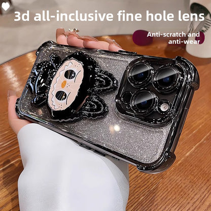 Labubu Stand Compatible with Huawei Phone Case with Makeup Mirror Full Coverage Anti-drop Women's Wholesale Free Shipping