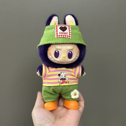 Applicable Only for Clothes Labubu Doll Clothes 123 Generation Labubu Clothes 17cm Pendant Plush Doll Set Dress