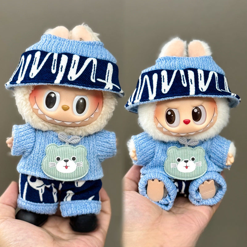 Applicable Only for Clothes Labubu Doll Clothes 123 Generation Labubu Clothes 17cm Pendant Plush Doll Set Dress