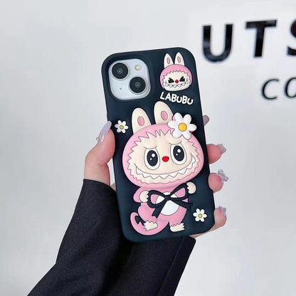 New Cute Labubu iPhone 16 Apple 17 Airbag Stand Silicone 15ca Cross-Border Trendy Brand 11 Phone Case