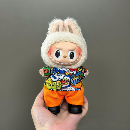 Applicable Only for Clothes Labubu Doll Clothes 123 Generation Labubu Clothes 17cm Pendant Plush Doll Set Dress