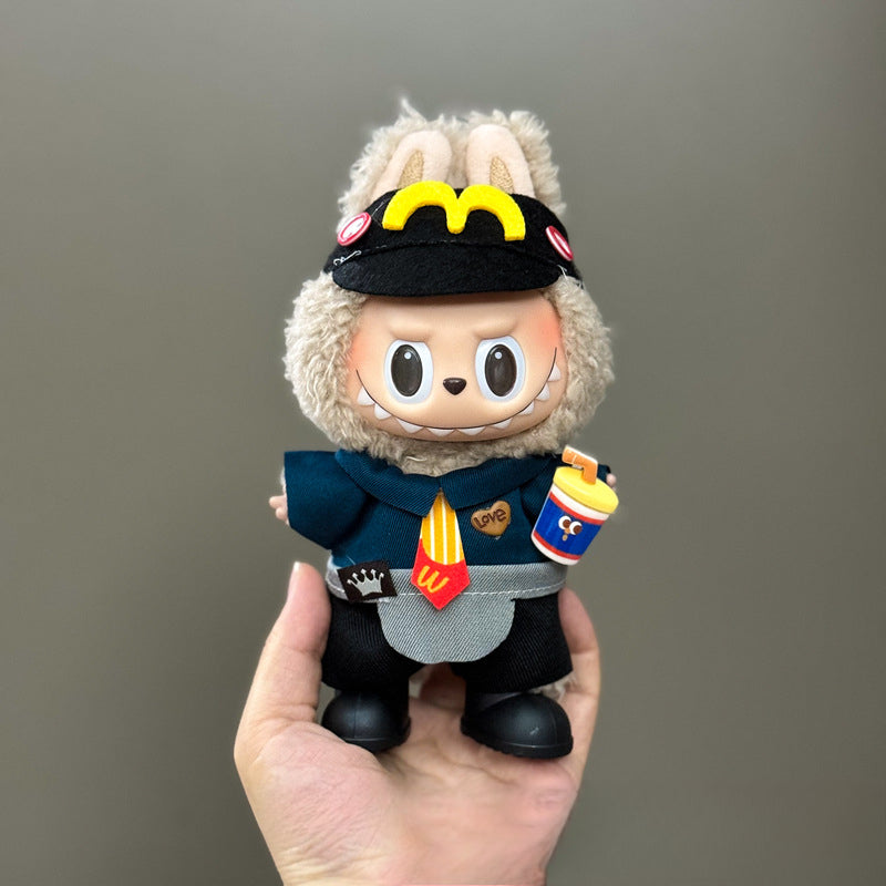 Applicable Only for Clothes Labubu Doll Clothes 123 Generation Labubu Clothes 17cm Pendant Plush Doll Set Dress