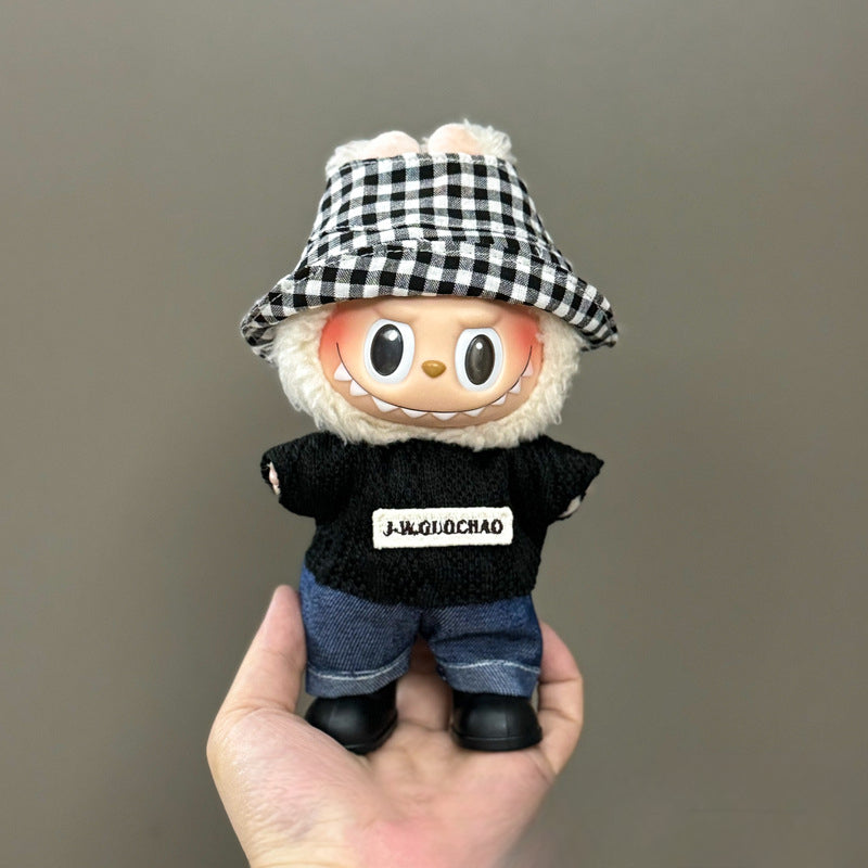 Applicable Only for Clothes Labubu Doll Clothes 123 Generation Labubu Clothes 17cm Pendant Plush Doll Set Dress