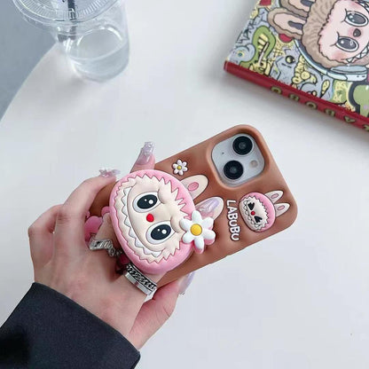 New Cute Labubu iPhone 16 Apple 17 Airbag Stand Silicone 15ca Cross-Border Trendy Brand 11 Phone Case